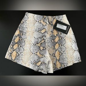 PRETTYLITTLETHING Faux Leather Snake Skin Shorts